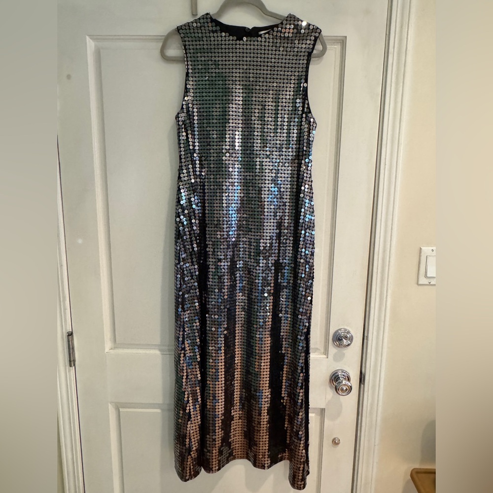Topshop Sequin Sleeveless Dress - Black